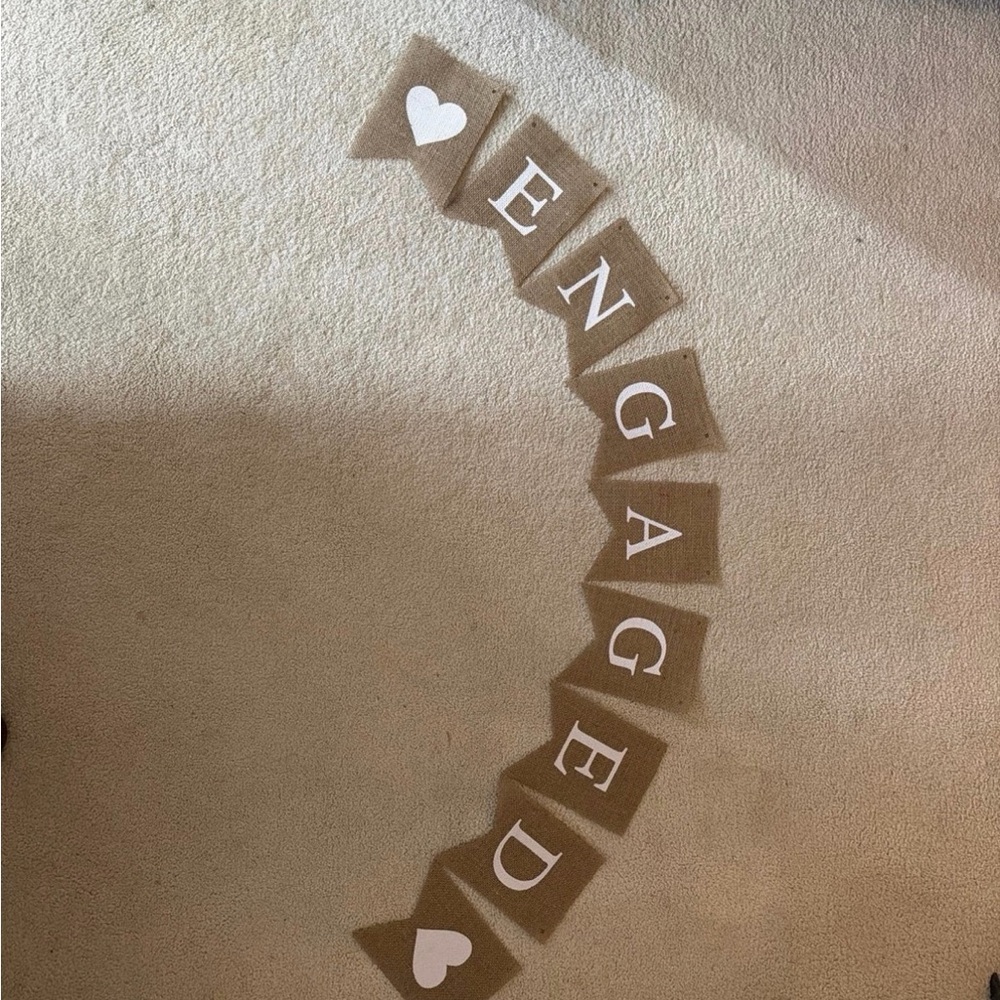 Engaged Banner with Heart Accents